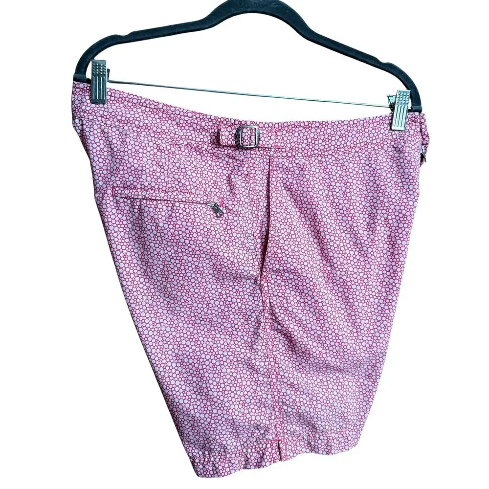 Orlebar Brown Bulldog Swim Shorts Size 30 Pink White Luxury Swim Trunks